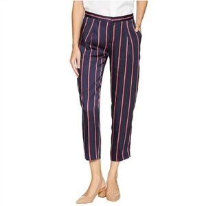Lauren Ralph Lauren Navy and Red Striped Cropped Pants Sz 18